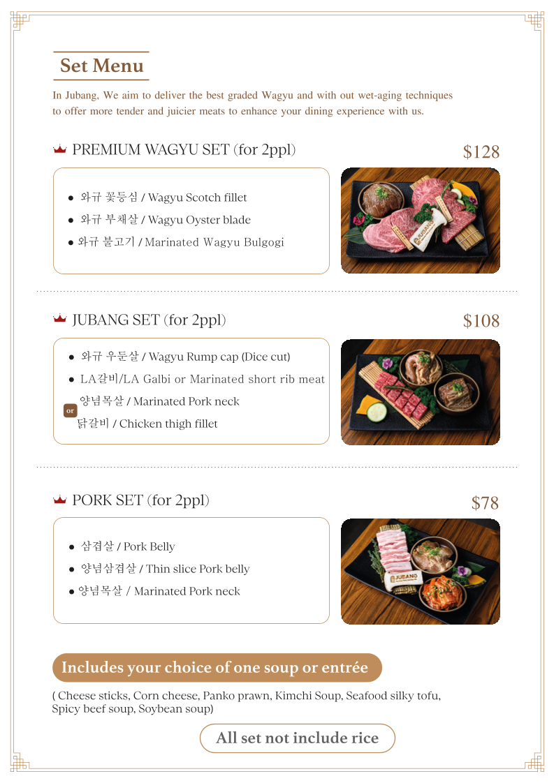 Menu, JUBANG