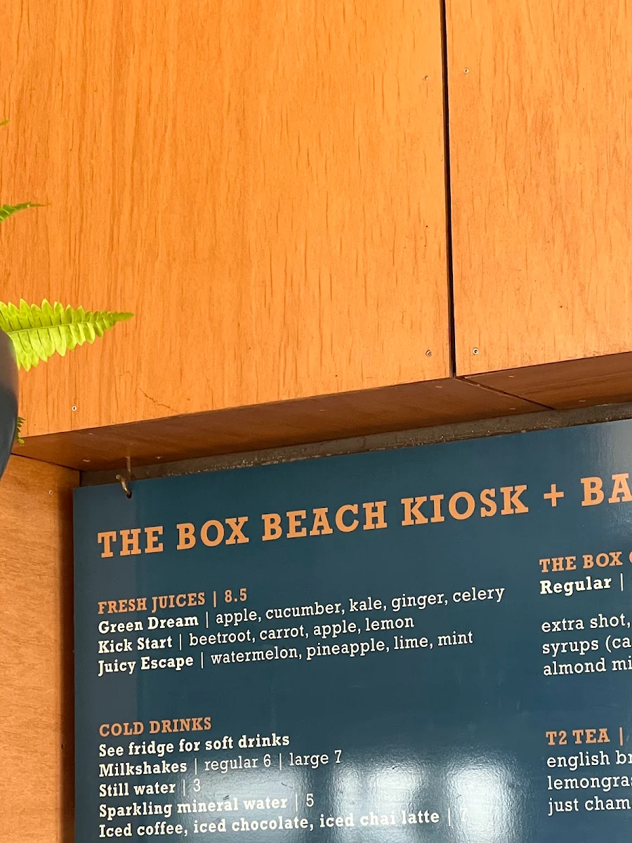Menu, The BOX on the Water