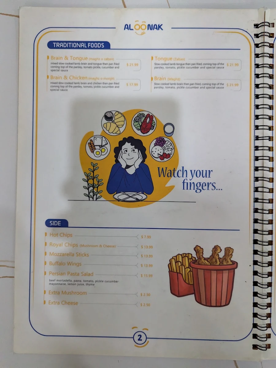 Menu, Aloonak