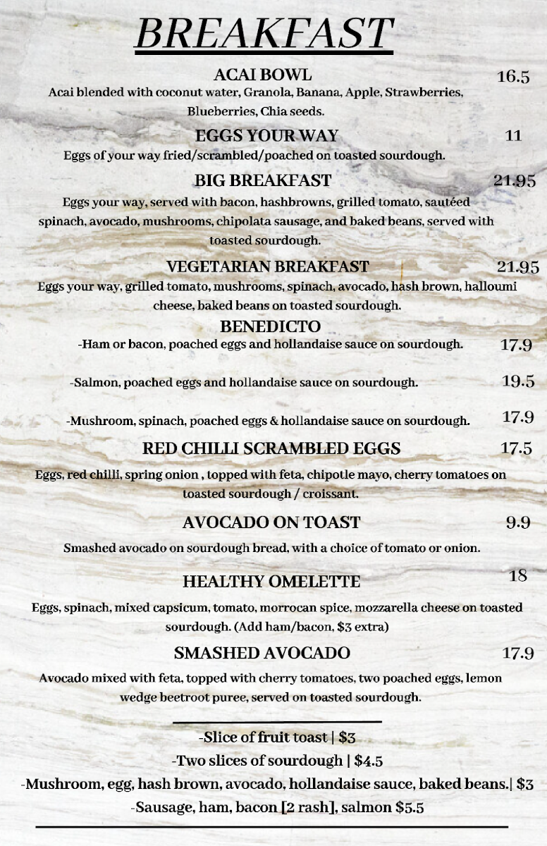 Menu, Daily Grind Cafe Truganina Central
