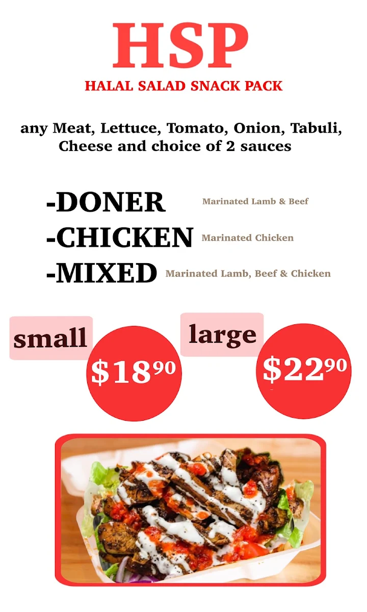 Menu, POTAMIA Kebab House