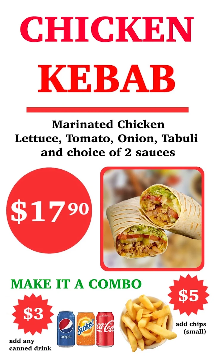 Menu, POTAMIA Kebab House