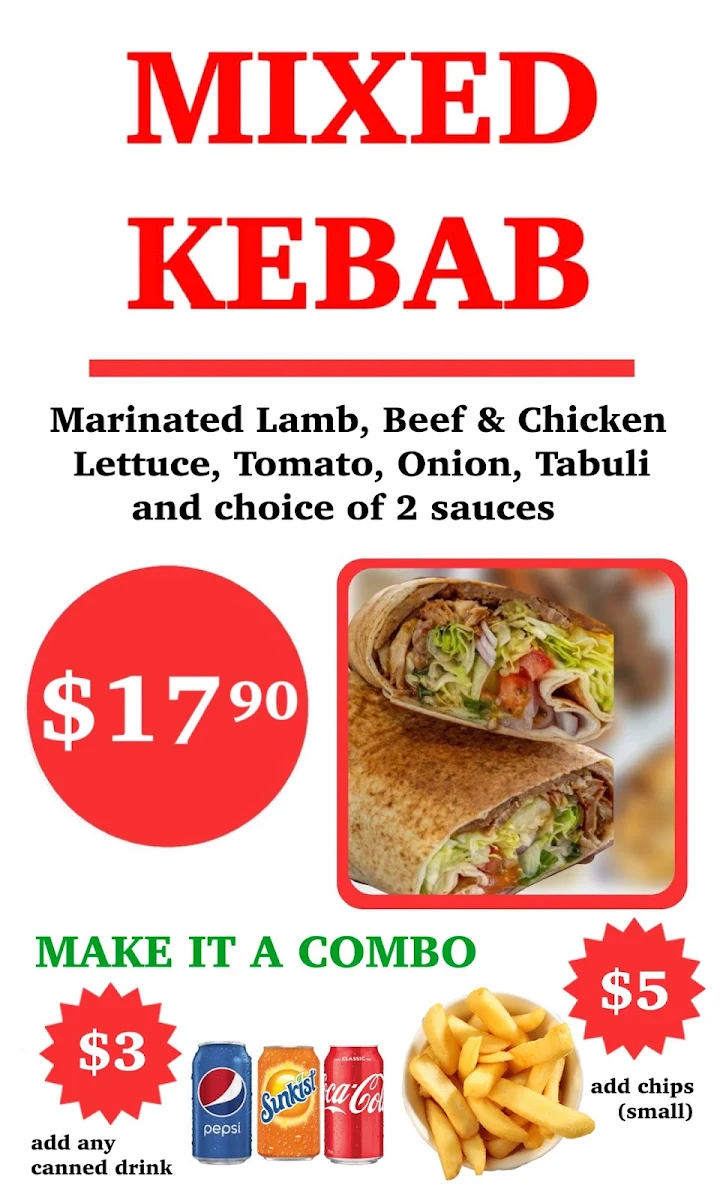 Menu, POTAMIA Kebab House