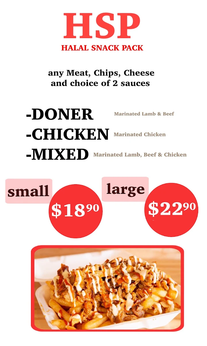 Menu, POTAMIA Kebab House