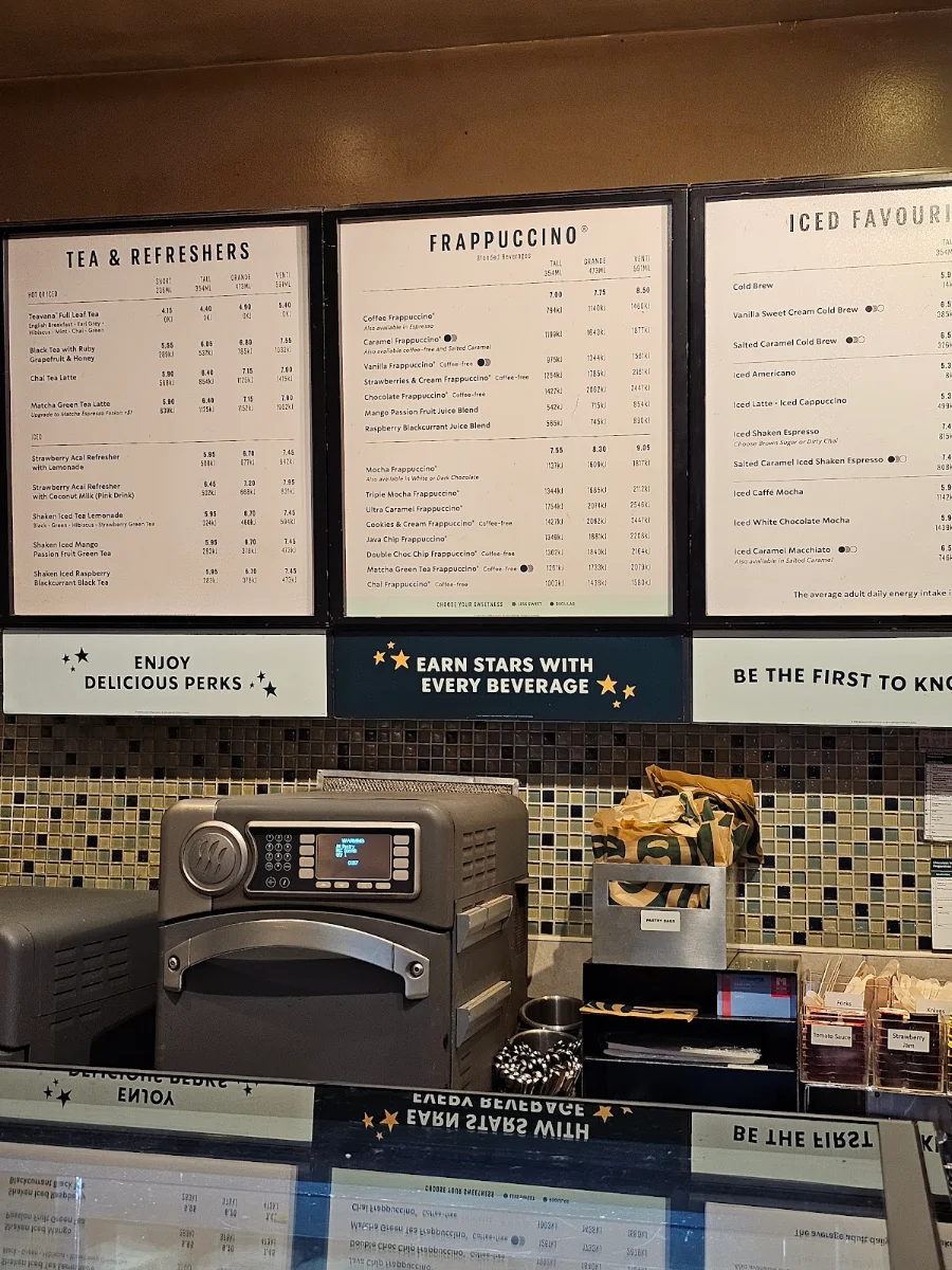 Menu, Starbucks George Street