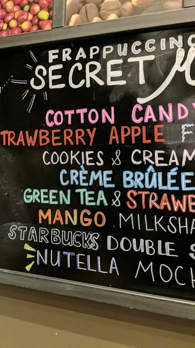 Menu, Starbucks George Street
