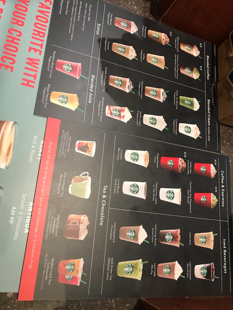 Menu, Starbucks George Street