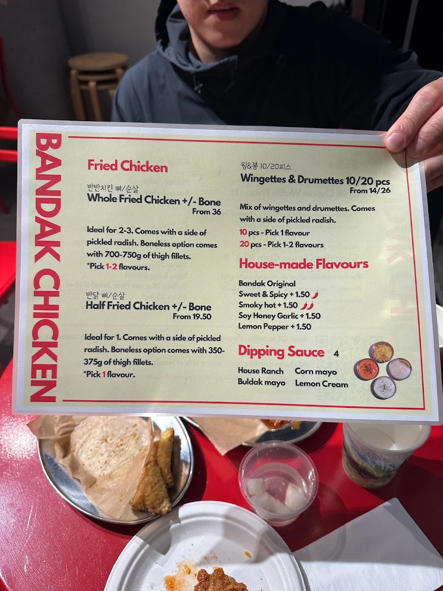 Menu, Bandak Chicken