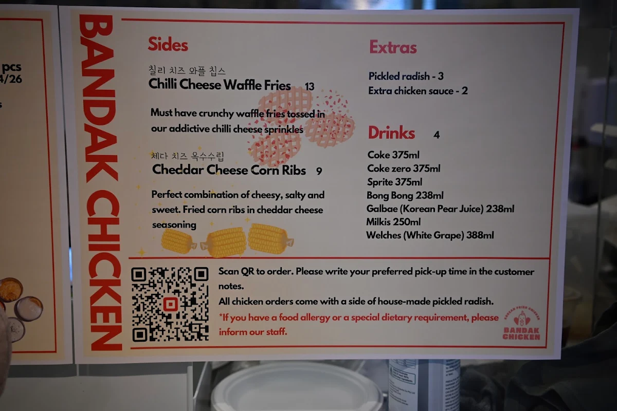 Menu, Bandak Chicken