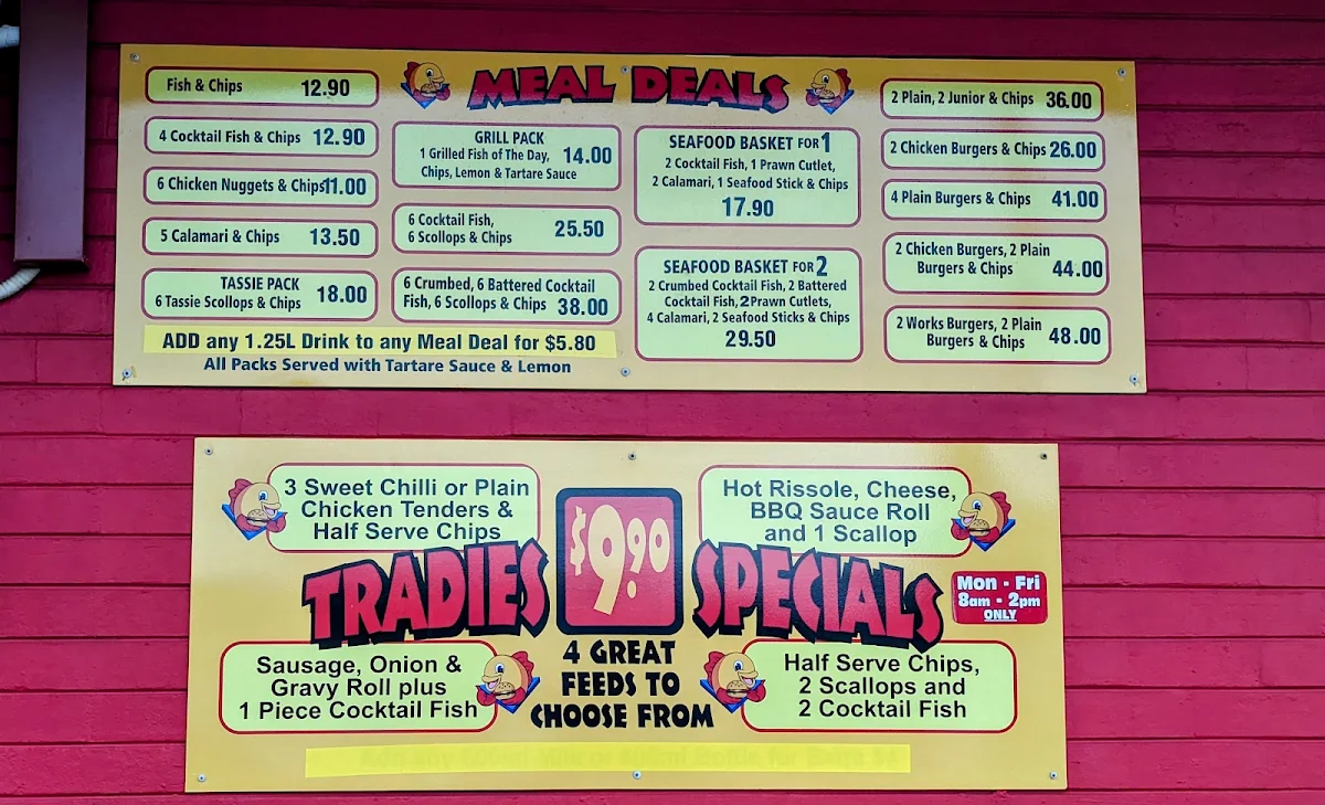Menu, Vinny’s Takeaway Georgetown