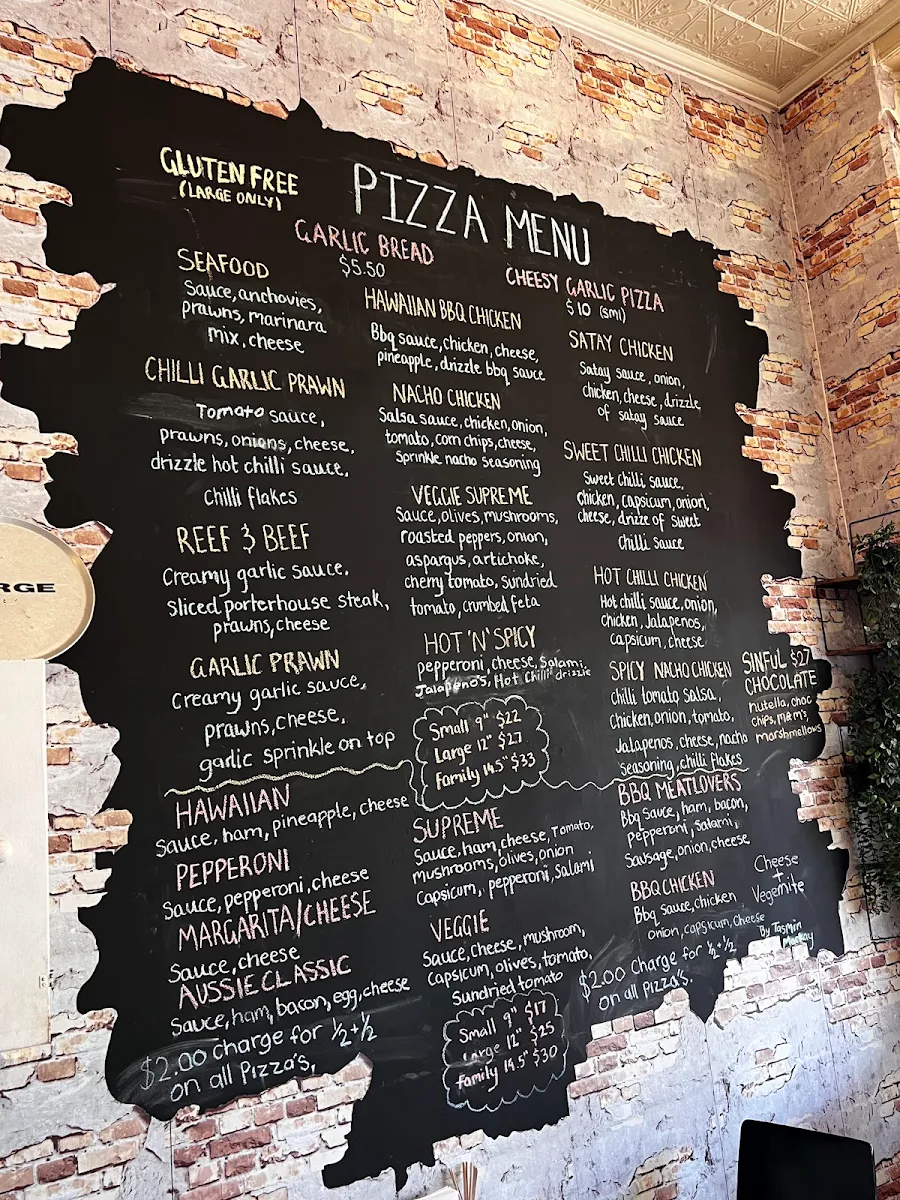 Menu, Settlers Cafe