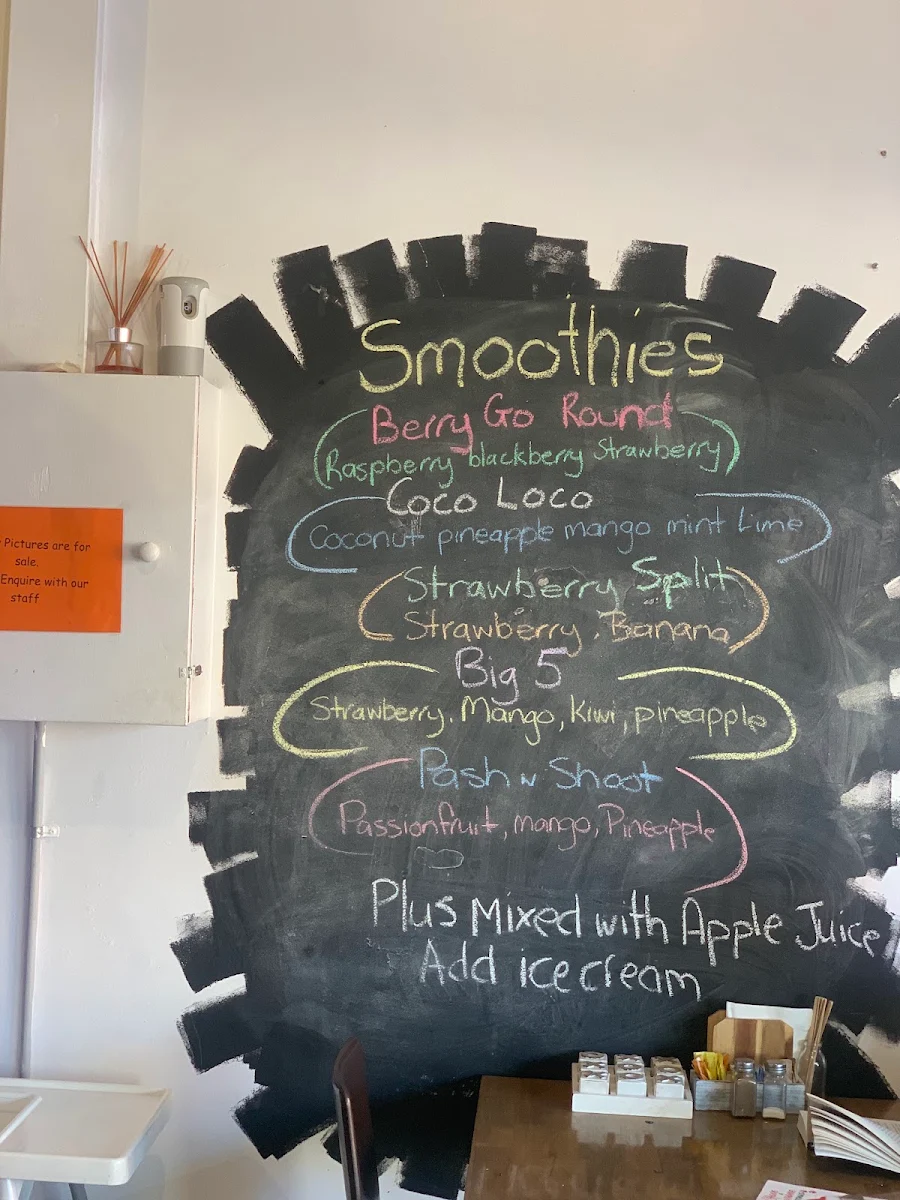 Menu, Settlers Cafe