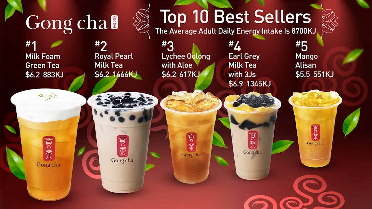 Menu, Gong Cha Elizabeth St