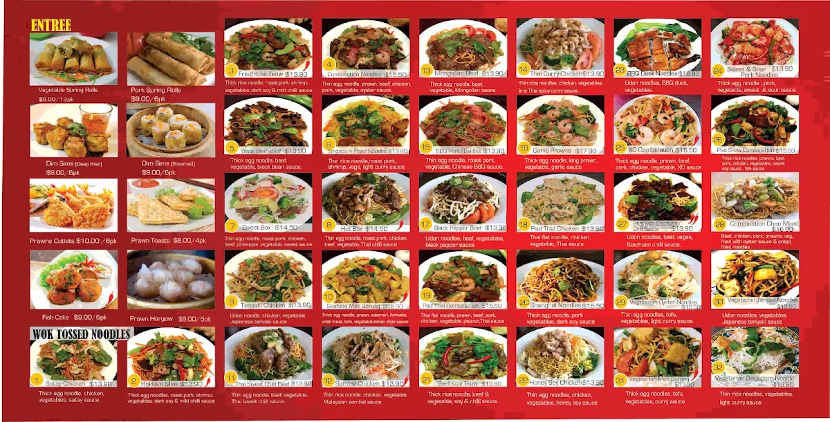 Menu, Magic Noodle Swansea