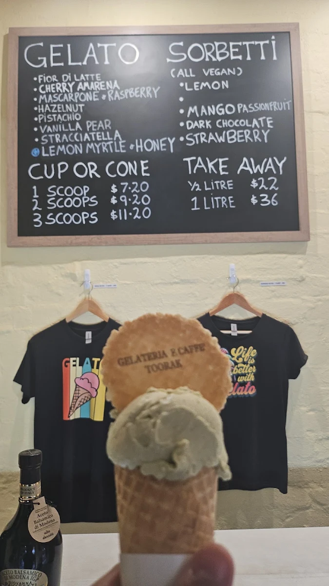 Menu, GELATERIA E CAFFE' TOORAK