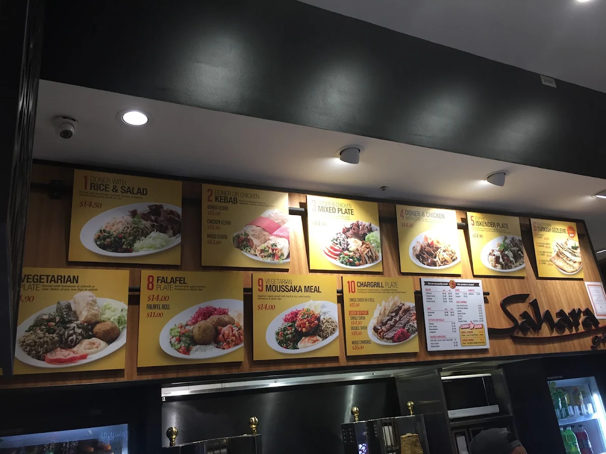Menu, Sahara Grill