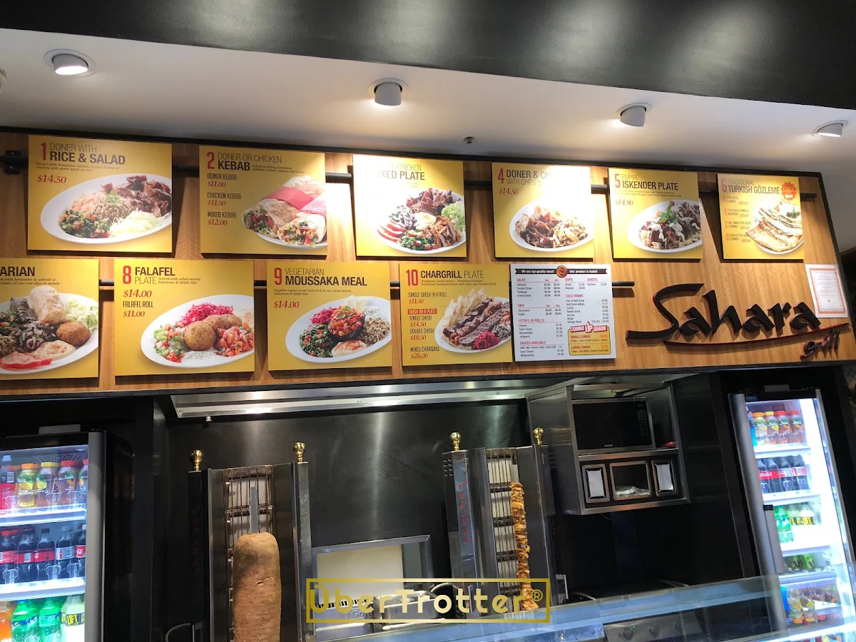 Menu, Sahara Grill