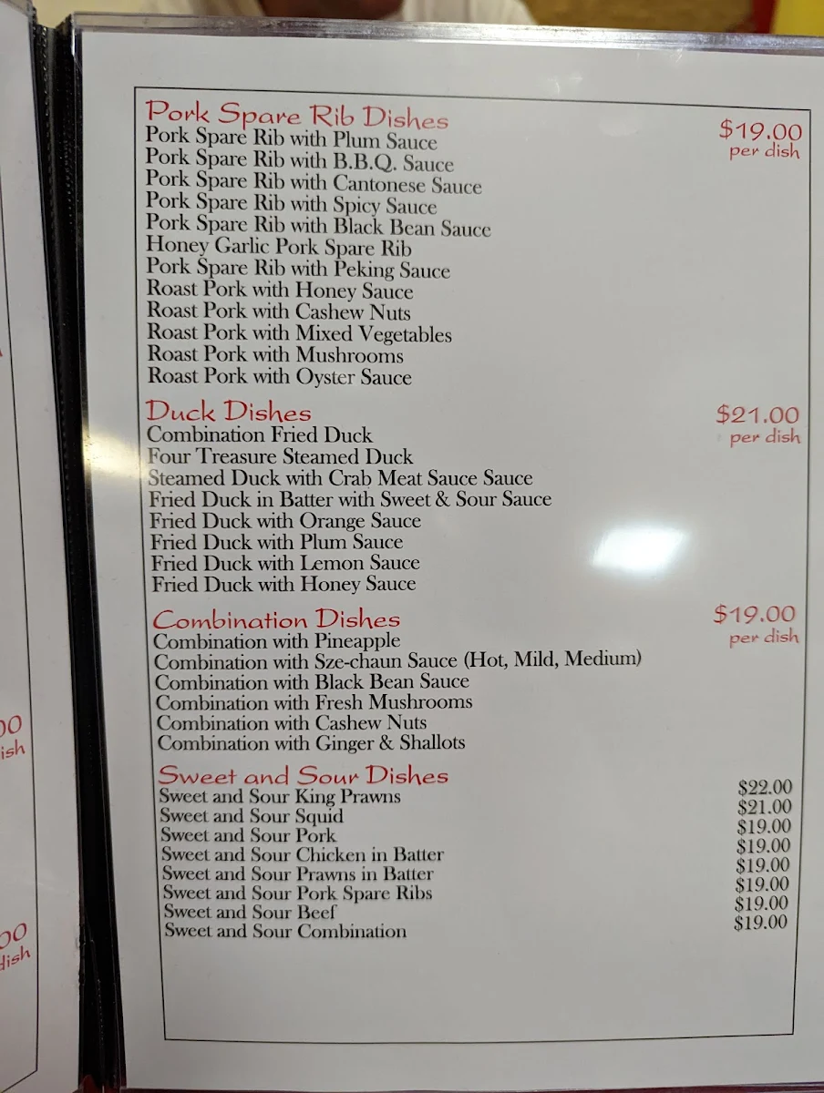 Menu, Toledo Three Plenties Palace Chinese Restaurant