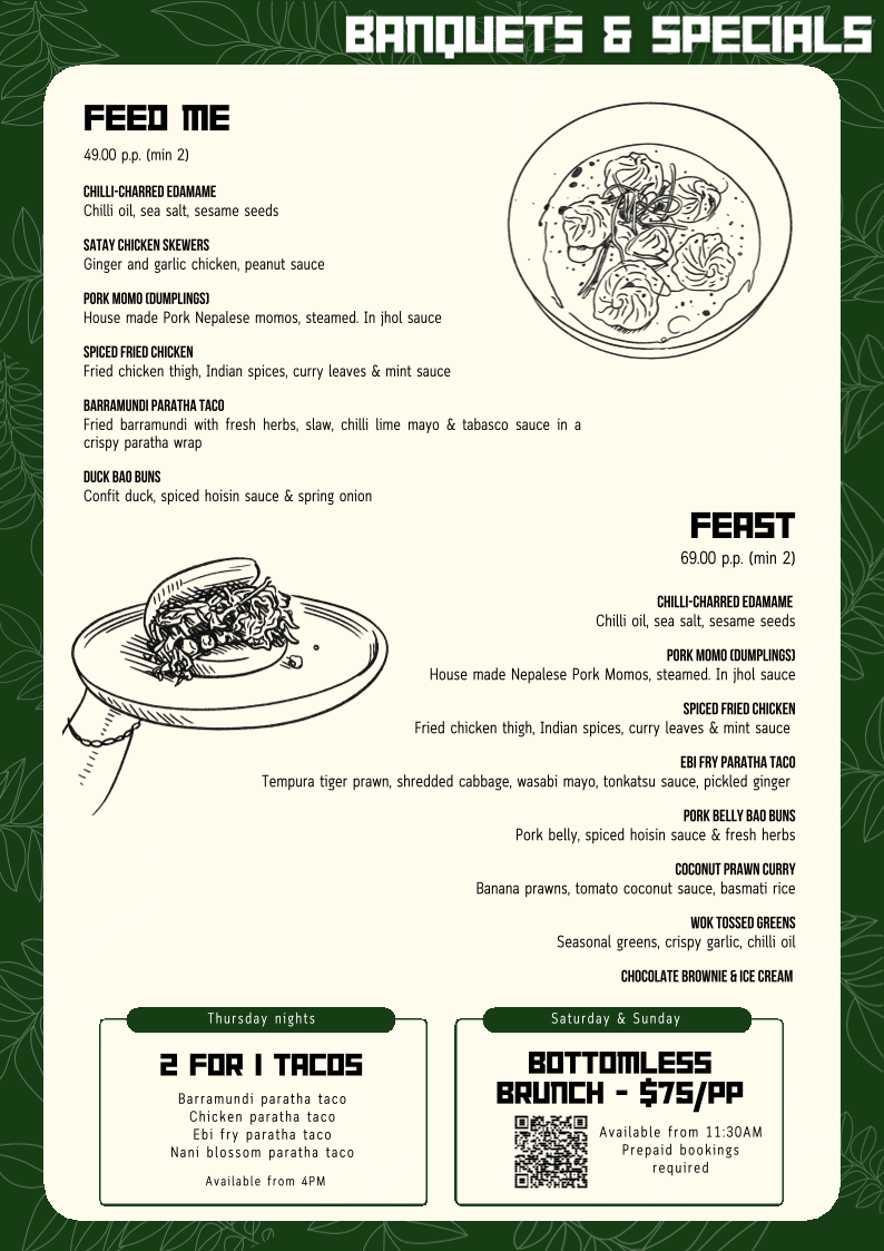 Menu, Aji Spice House
