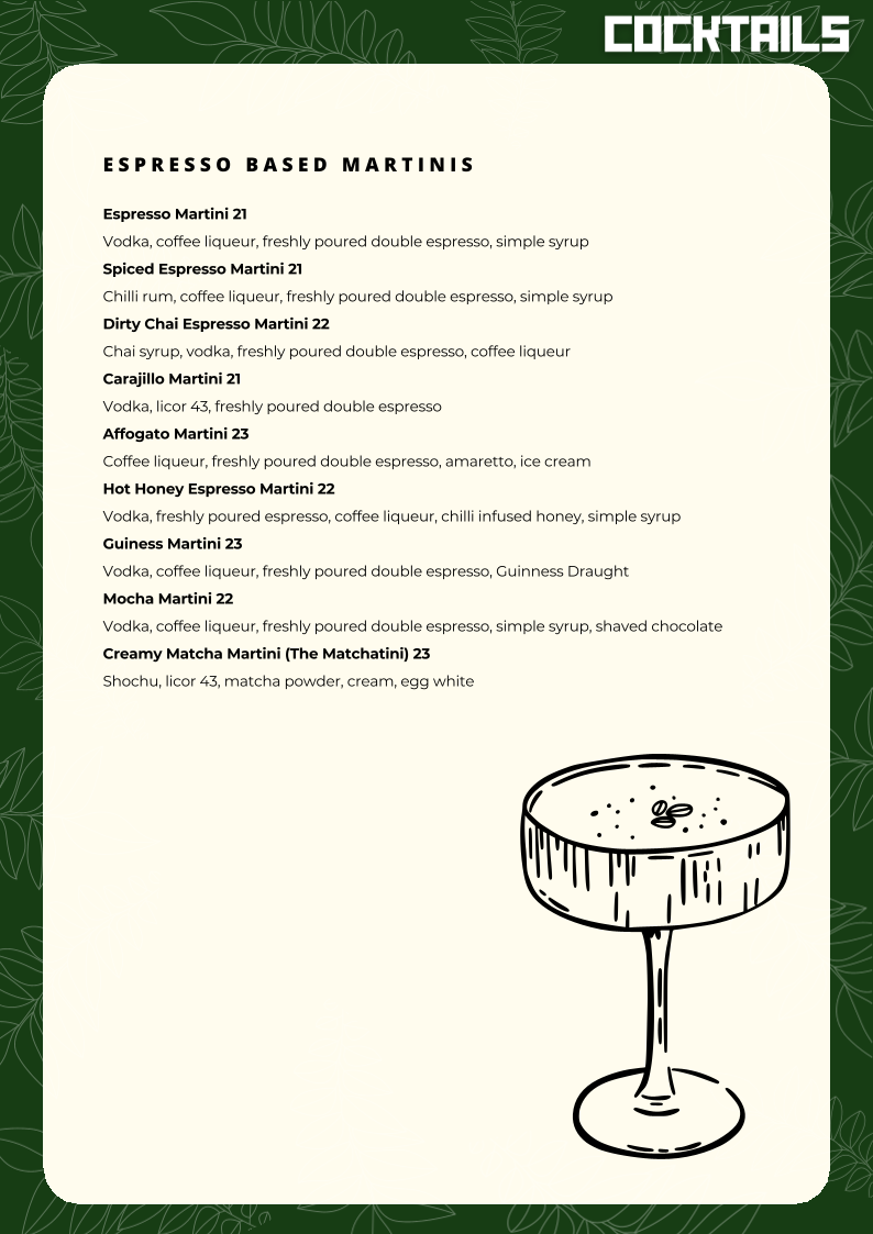 Menu, Aji Spice House