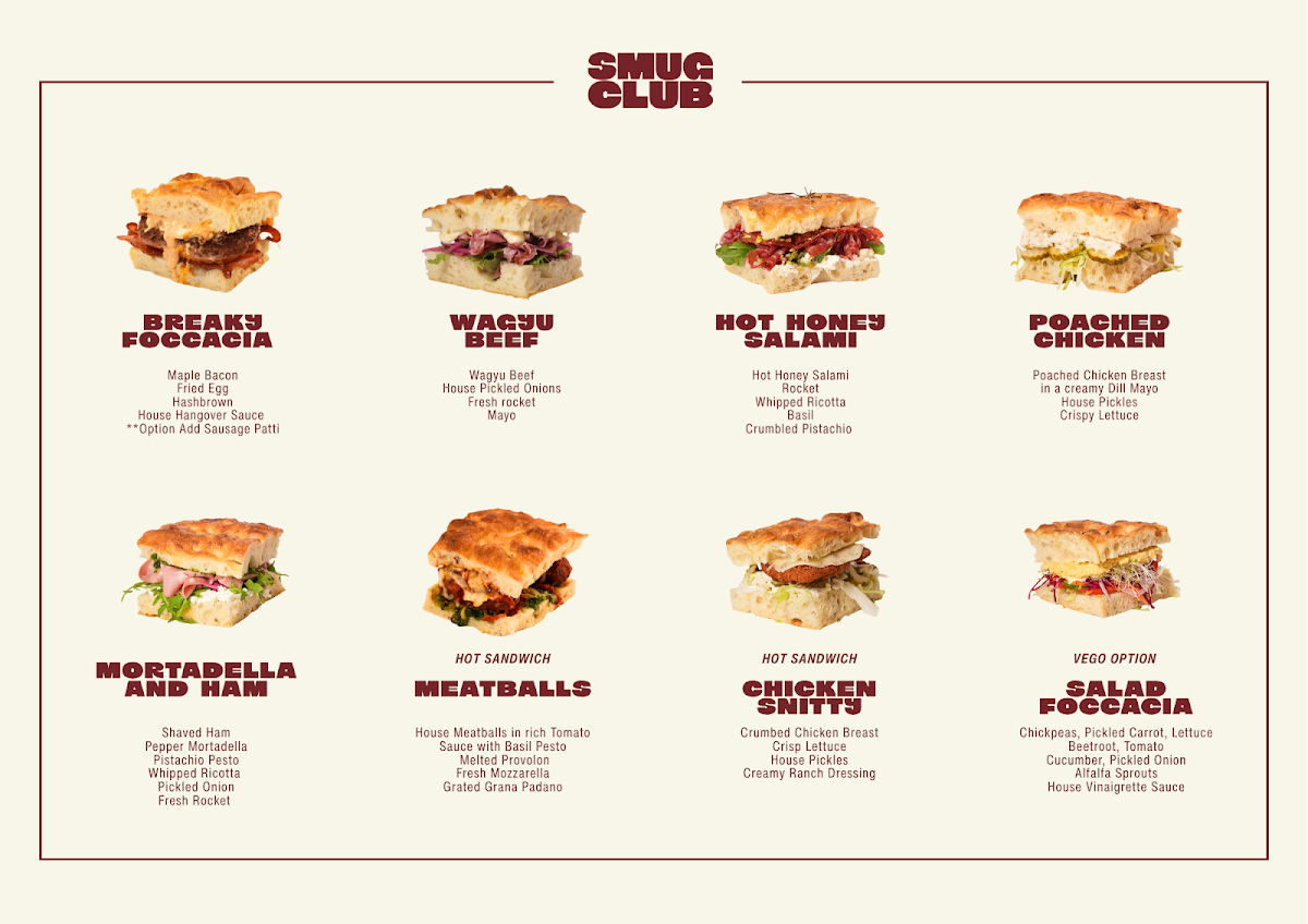 Menu, Smug Club