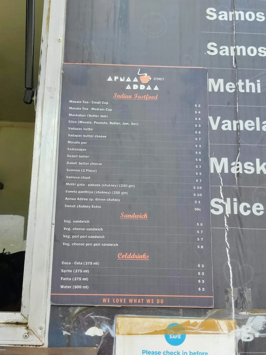 Menu, Apnaa Addaa Sydney
