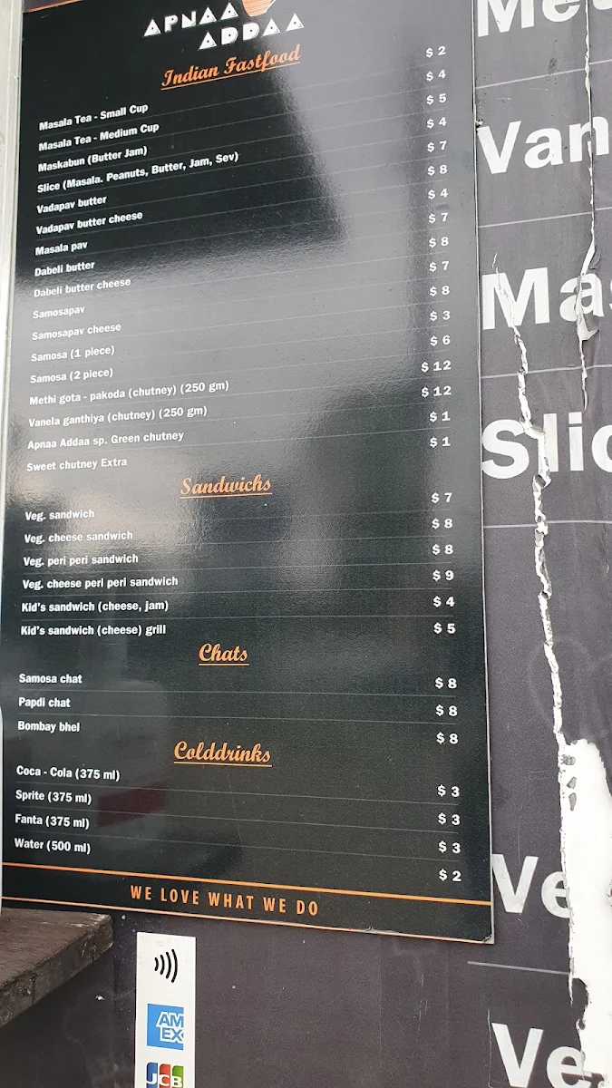 Menu, Apnaa Addaa Sydney