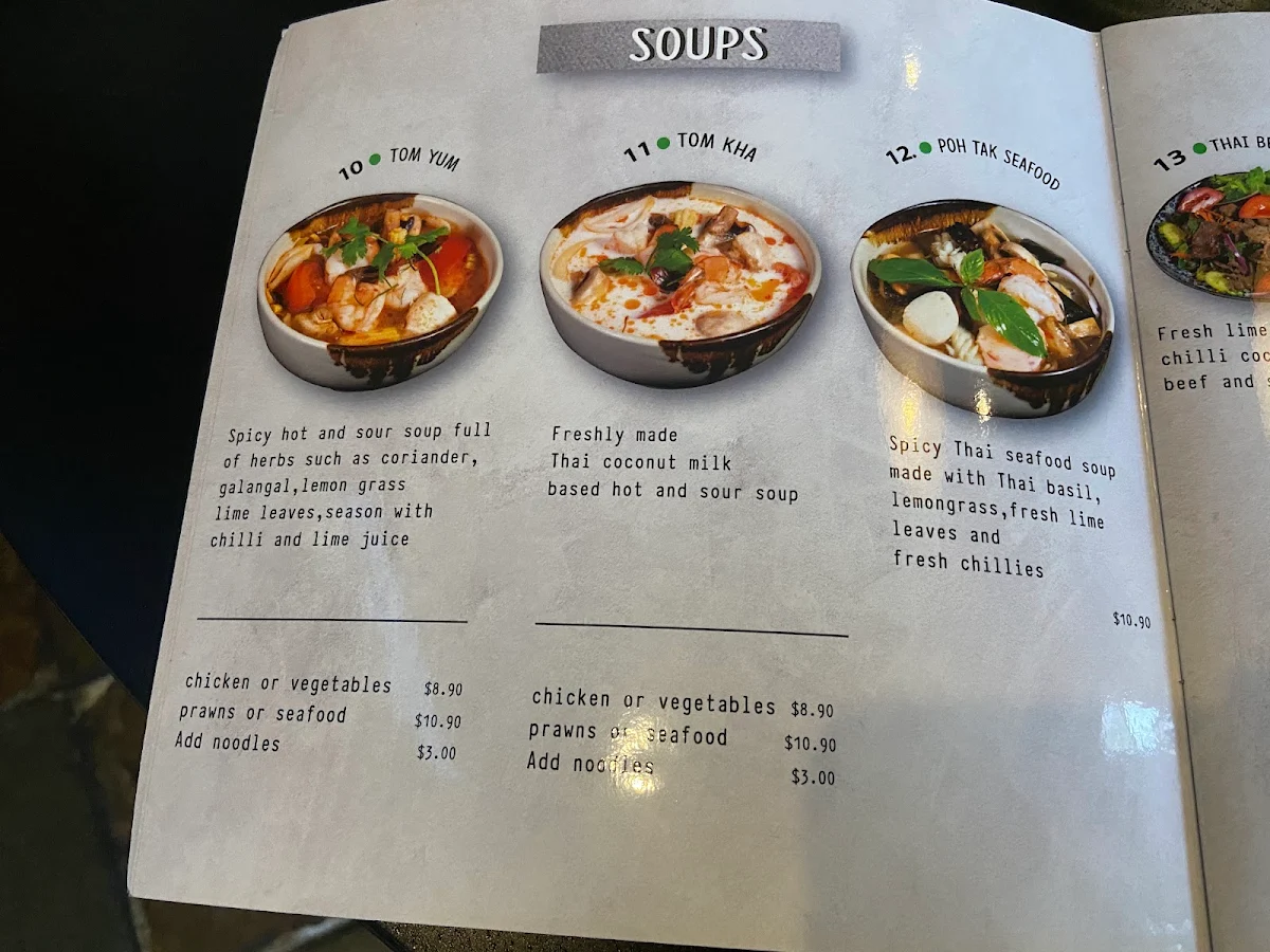 Menu, The Rice Paddy Thai