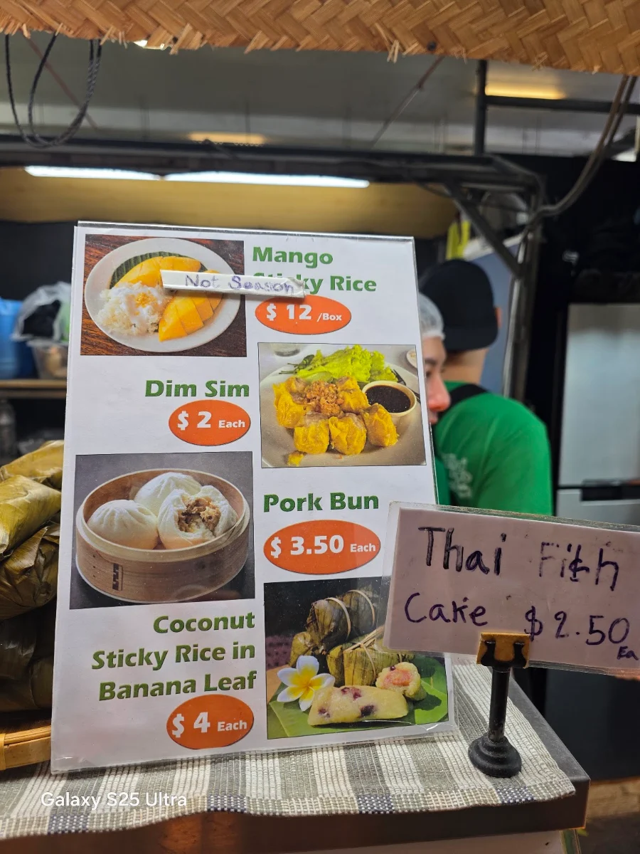 Menu, Tumzab Thai&Lao Street food at Rusty's Markets