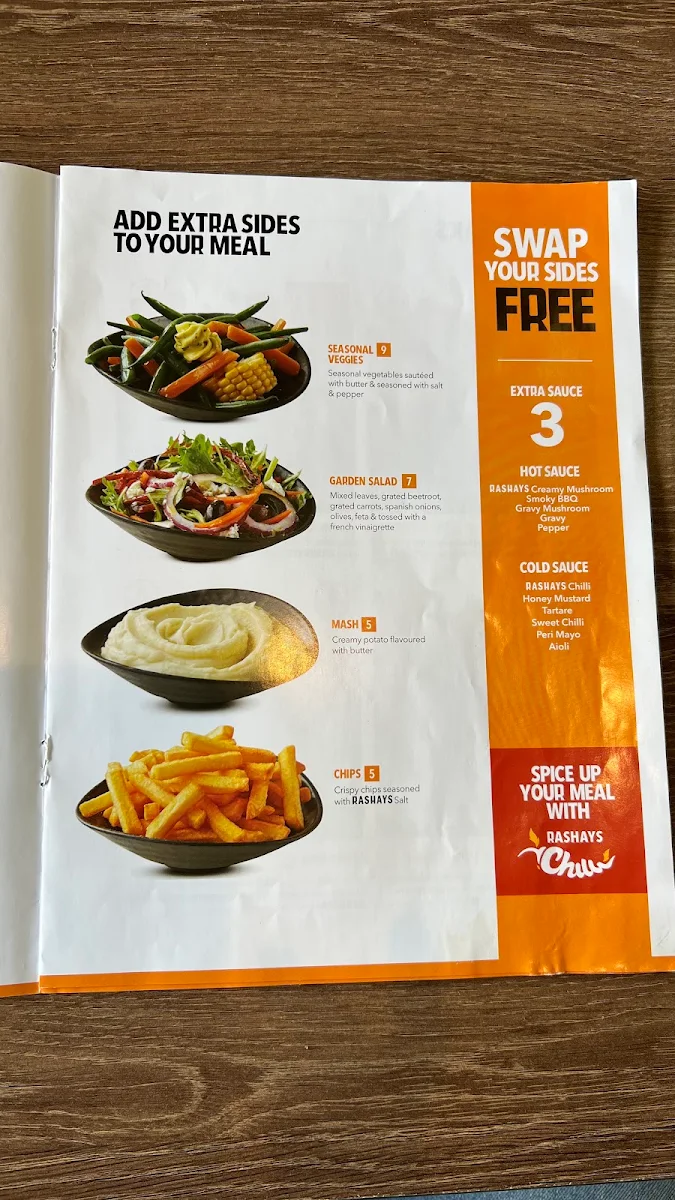 Menu, RASHAYS - Logaholme Hyperdome