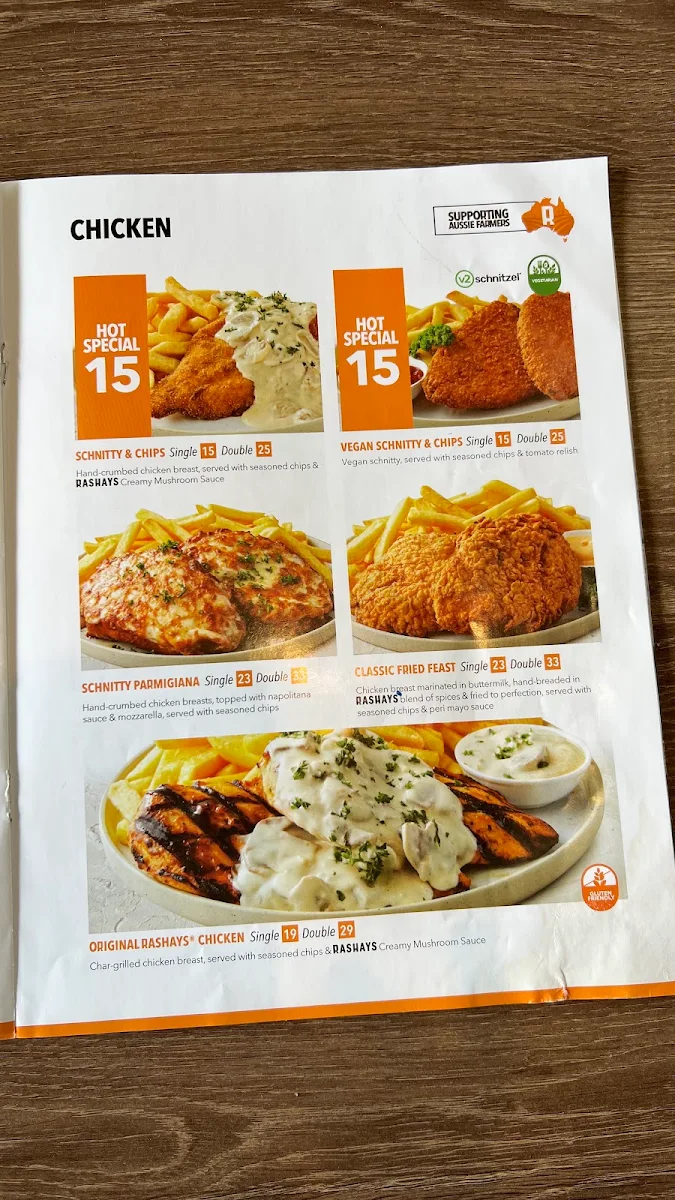 Menu, RASHAYS - Logaholme Hyperdome