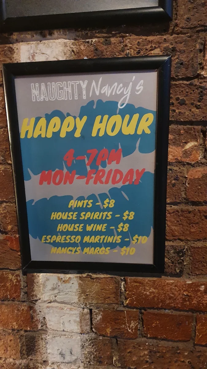 Menu, Naughty Nancy's