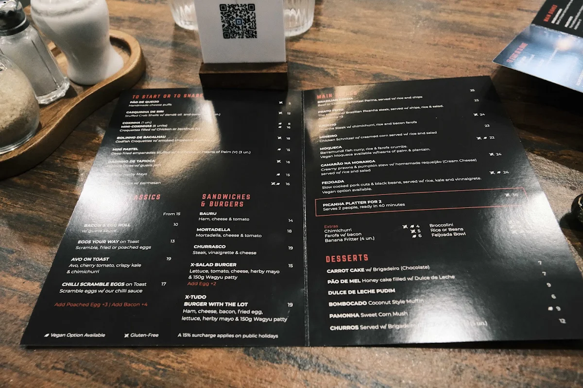 Menu, Bossa Nova Café
