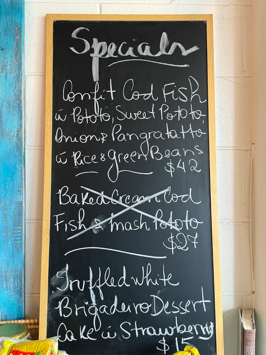 Menu, Bossa Nova Café
