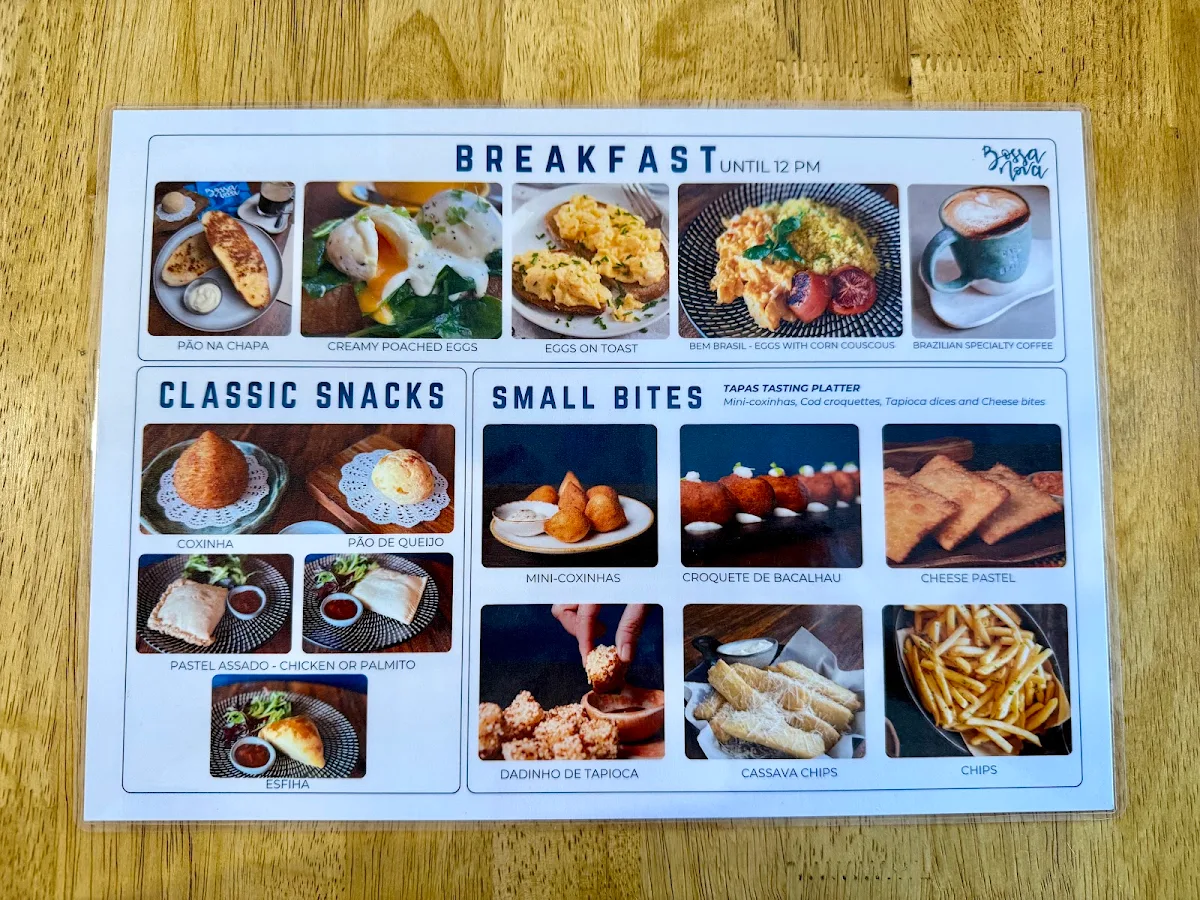 Menu, Bossa Nova Café