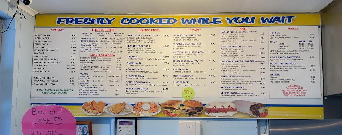 Menu, Port Noarlunga Fish & Chips