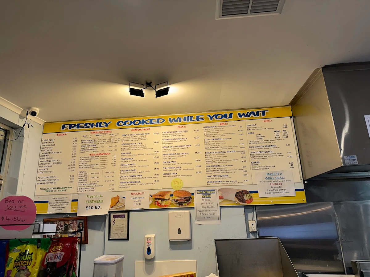 Menu, Port Noarlunga Fish & Chips