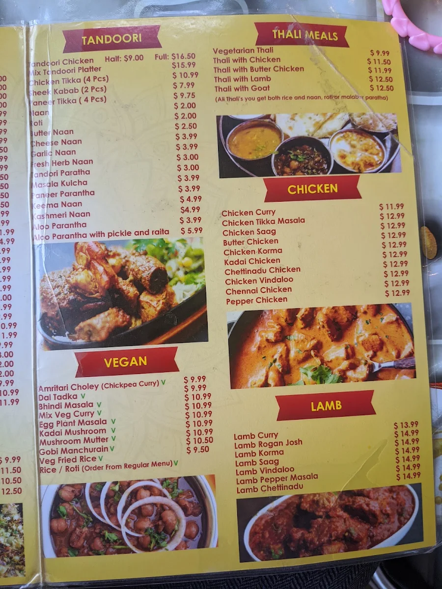Menu, Sabari Saravanaa Bavan