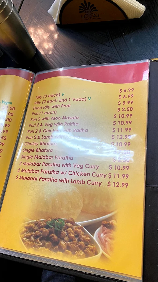 Menu, Sabari Saravanaa Bavan