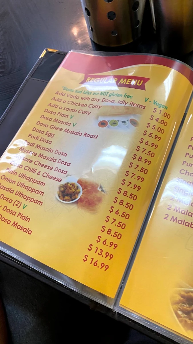 Menu, Sabari Saravanaa Bavan