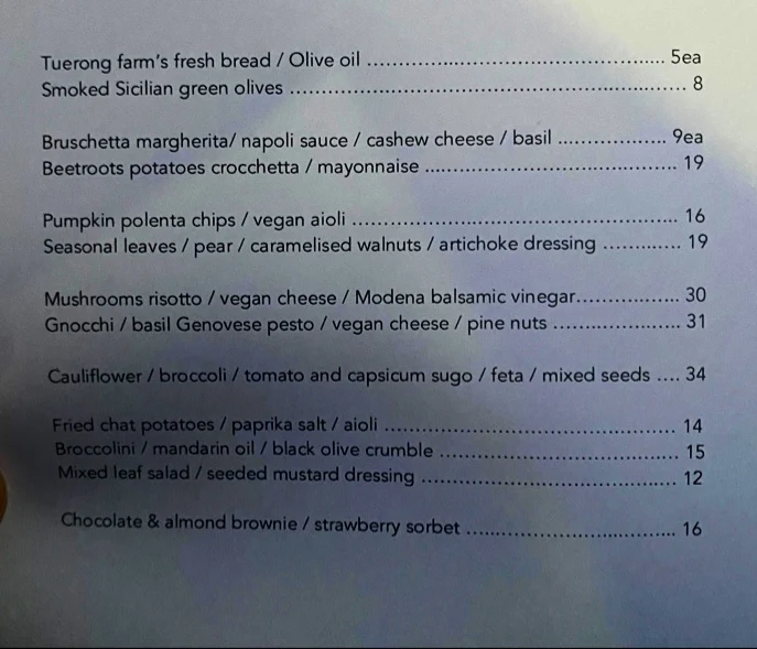 Menu, Assaggini Wine Bar & Restaurant