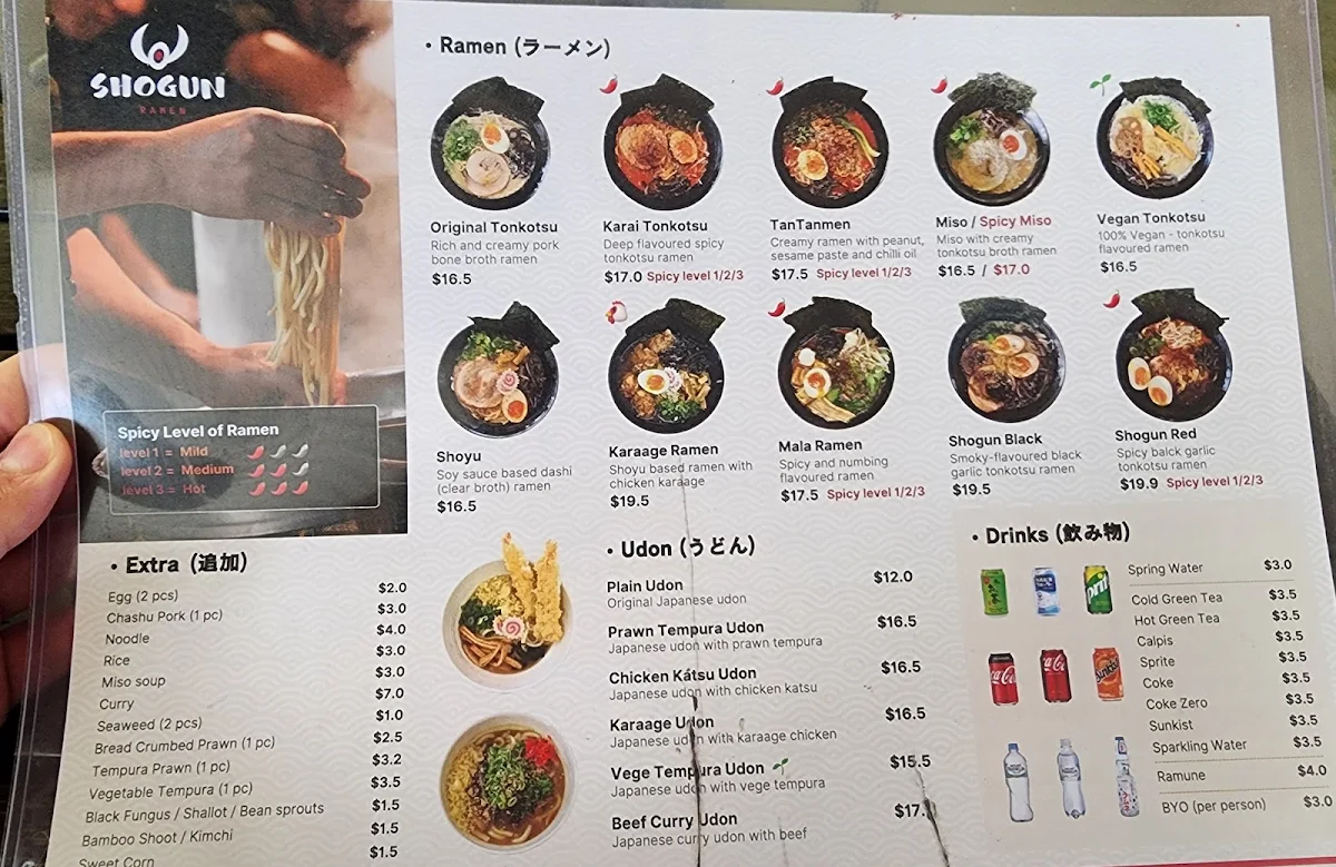 Menu, Ramen Shogun Ultimo