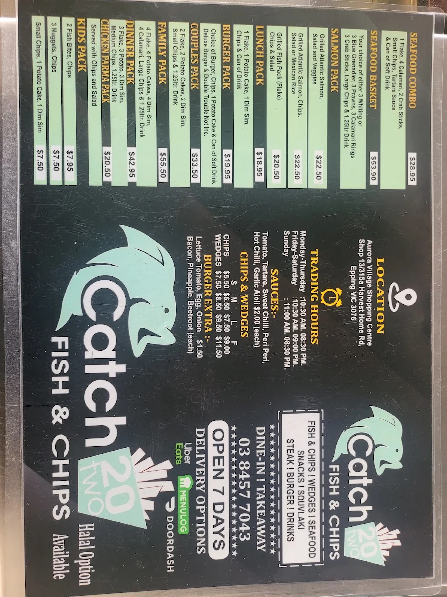 Menu, Catch 20Two