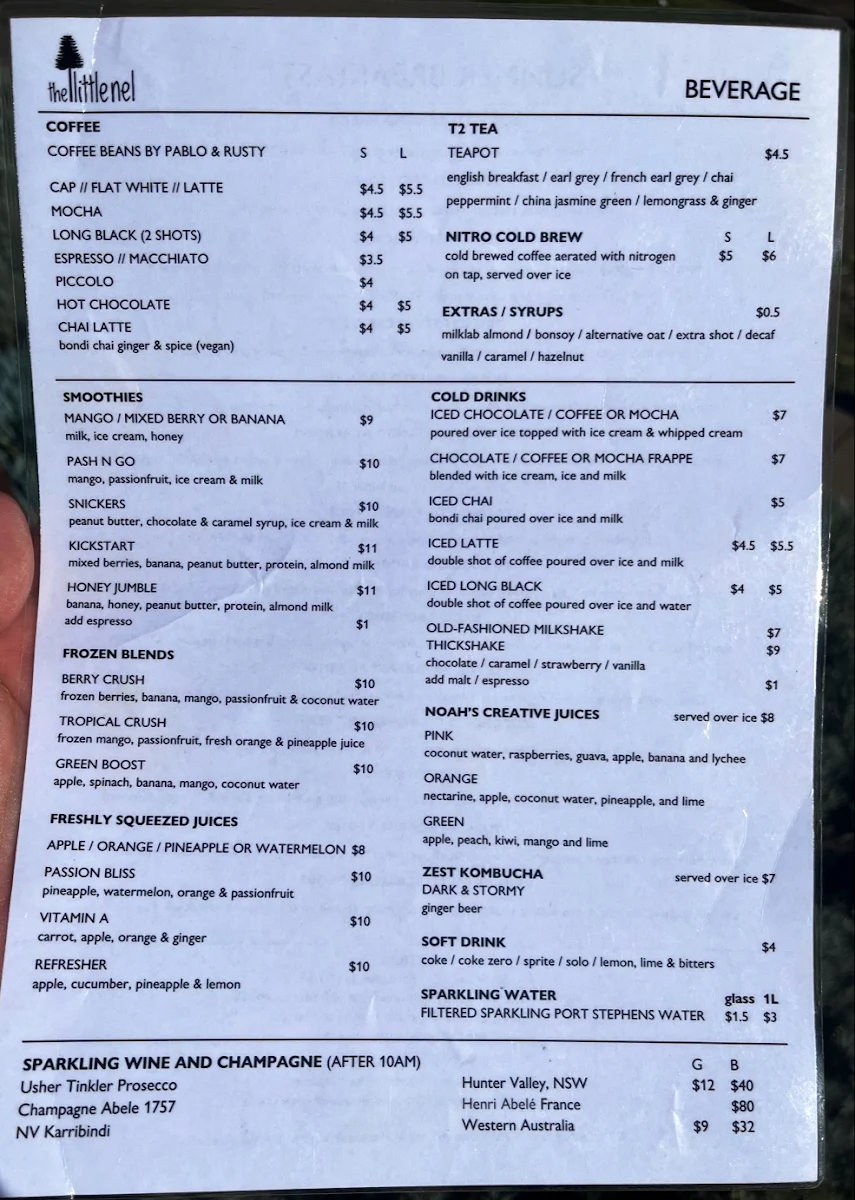 Menu, The Little Nel