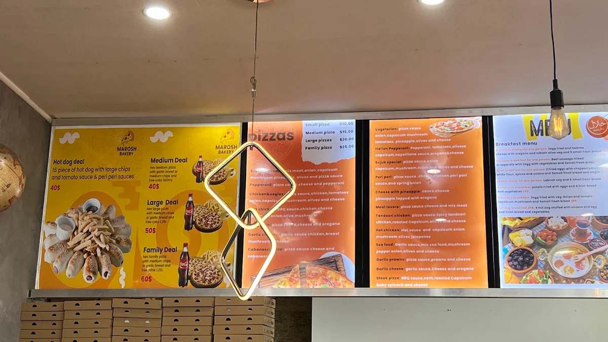 Menu, Marosh Bakery Cafe
