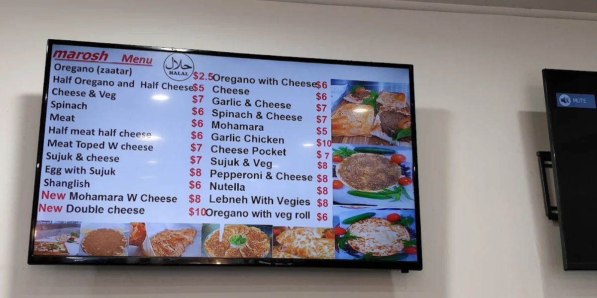 Menu, Marosh Bakery Cafe