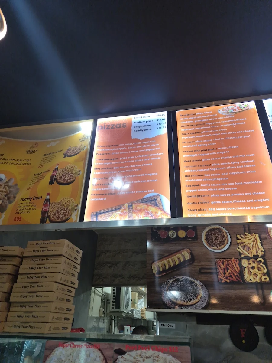 Menu, Marosh Bakery Cafe