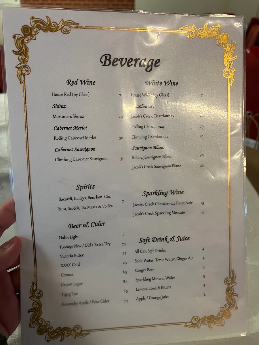 Menu, Canton Chinese Restaurant