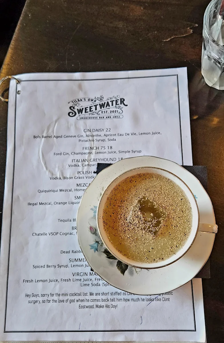 Menu, Sweetwater Tilba
