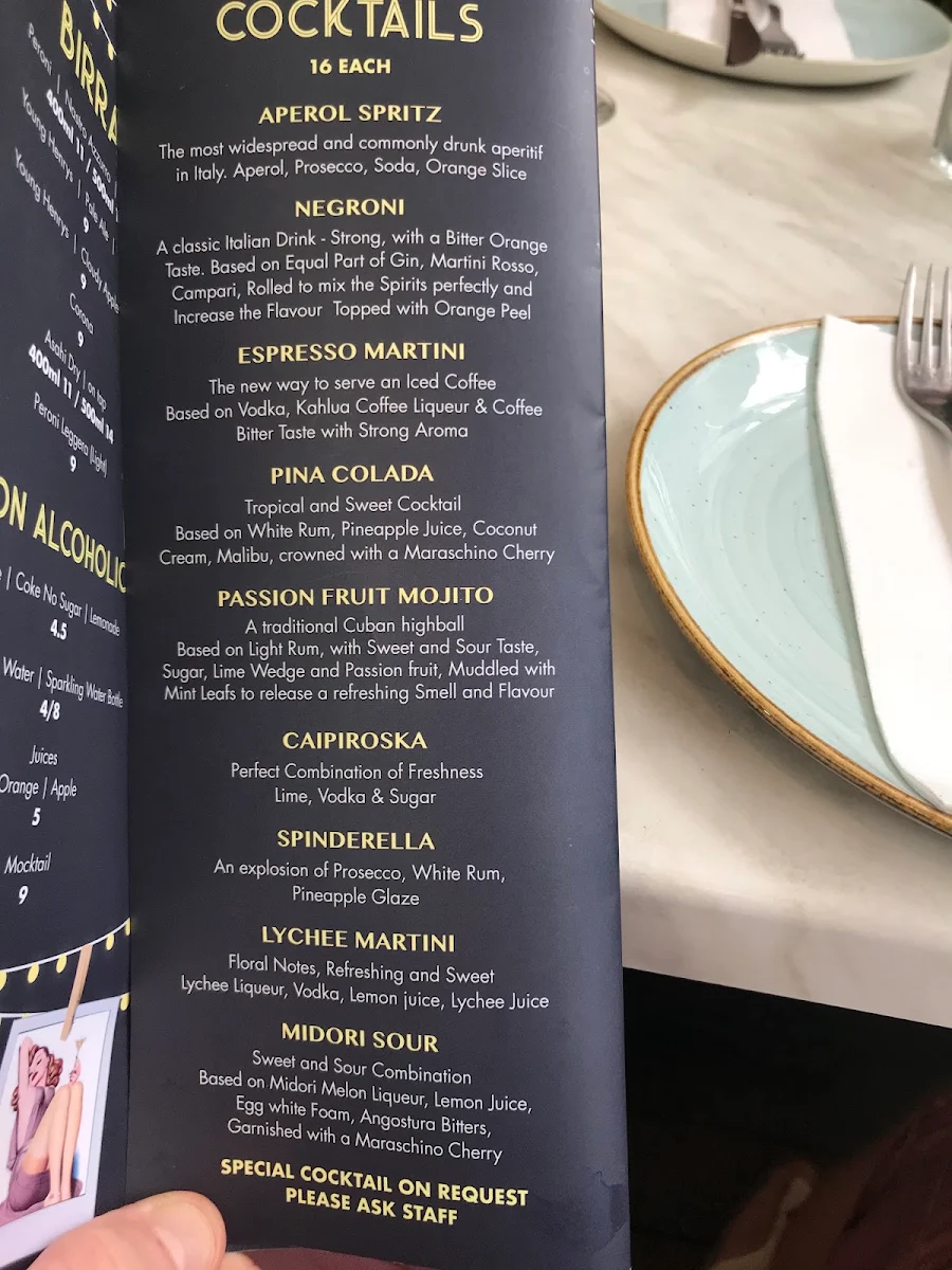 Menu, Capanno Trattoria Bar and Grill